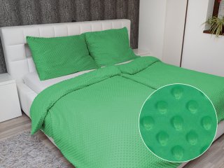 Hrejivé posteľné obliečky Minky TOP 3D bodky MKP-054 Sýto zelené - Biante.sk