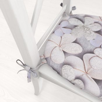 Oblý podsedák PML-032 Designové květy na šedém - 39x37x3 cm - detail 1 - Biante.cz Oblý podsedák PML-032 Designové květy na šedém - 39x37x3 cm - detail 1 - Biante.cz