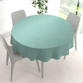 Sametový kulatý ubrus Velvet Premium SVP-048 Pastelová ledově zelená - detail 1 - Biante.cz