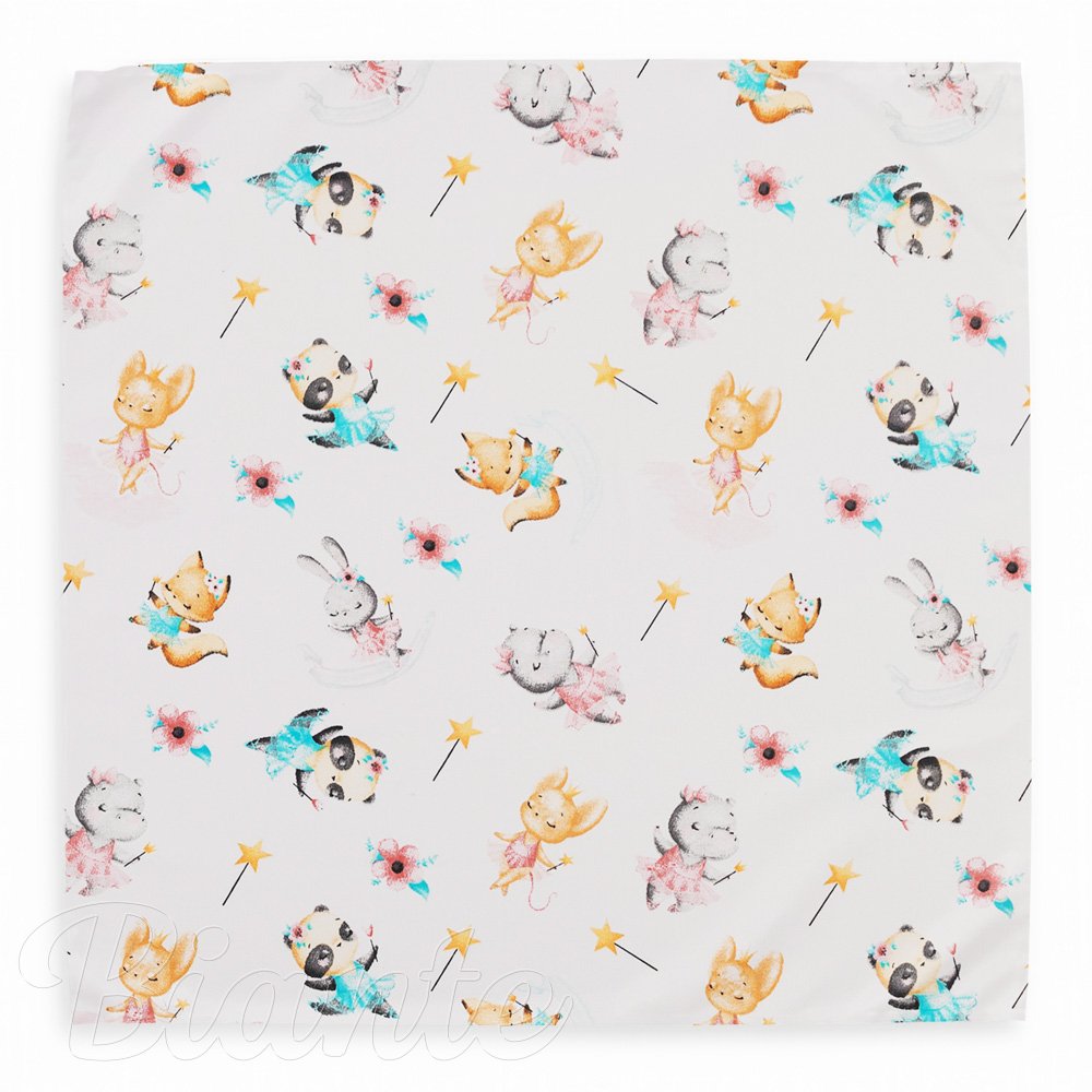 Dětský bavlněný šátek Sandra SA-671 Zvířátka baletky na bílém - detail 2 - Biante.cz