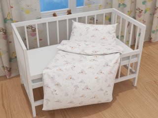 Dětské bavlněné povlečení do postýlky Sandra SA-614 Veselí ptáčci na bílém - detail 1 - Biante.cz Dětské bavlněné povlečení do postýlky Sandra SA-614 Veselí ptáčci na bílém - detail 1 - Biante.cz