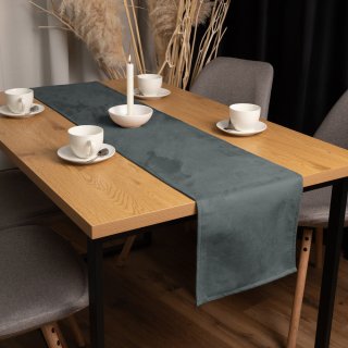 Běhoun na stůl/imitace broušené kůže Alcantara ALC-019 Antracitově šedý - detail 1 - Biante.cz