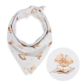Detská bavlnená šatka Sandra SA-732 Medvedie bábätká na bielom - Biante.sk