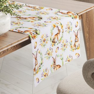Velikonoční teflonový běhoun na stůl TF-107 Zajíčci na bílém - Biante.cz