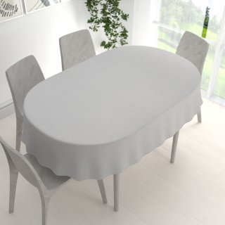 Dekorační oválný ubrus BKR-501 Světle šedý - detail 1 - Biante.cz Dekorační oválný ubrus BKR-501 Světle šedý - detail 1 - Biante.cz