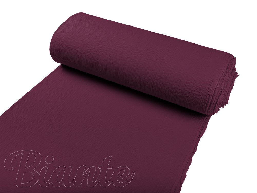 Mušelín dvojitá gázovina MSN-044 Burgundská vínová - metráž šířka 160 cm - detail 2 - Biante.cz