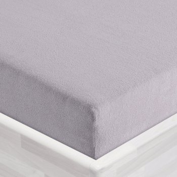 Dětské froté napínací prostěradlo do postýlky FR-028 Světle šedé - detail 1 - Biante.cz