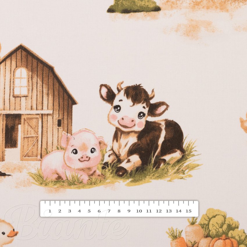 Dětská bavlněná látka/plátno Sandra SA-779 U nás na statku - šířka 160 cm - detail 3 - Biante.cz