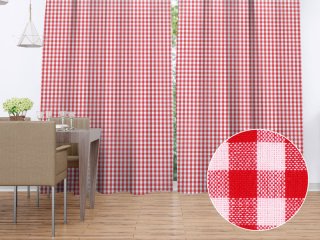Bavlněný závěs Olivia OL-008 Červeno-bílá kostka malá - Biante.cz Bavlněný závěs Olivia OL-008 Červeno-bílá kostka malá - Biante.cz