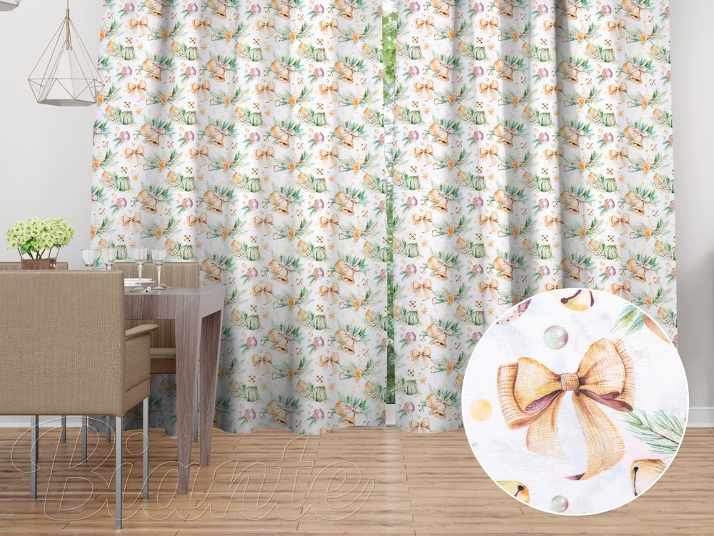 Vánoční dekorační závěs PM-039 Baňky a zvonečky - Biante.cz