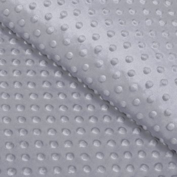 Dětská látka Minky 3D puntíky MKP-048 Šedá - šířka 150 cm