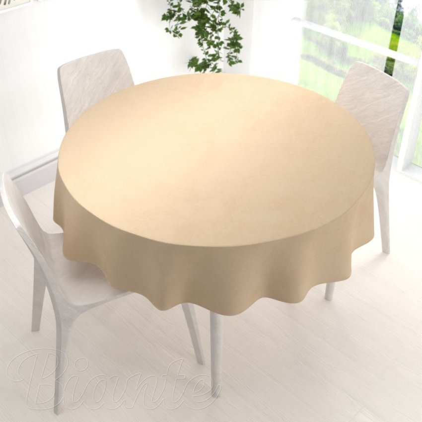 Velký sametový kulatý ubrus Velvet Premium SVP-006 Pískově béžový - detail 1 - Biante.cz