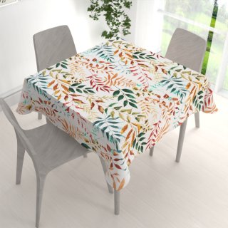 Bavlněný čtvercový ubrus Sandra SA-712 Podzimní větvičky s listy na bílém - detail 1 - Biante.cz Bavlněný čtvercový ubrus Sandra SA-712 Podzimní větvičky s listy na bílém - detail 1 - Biante.cz