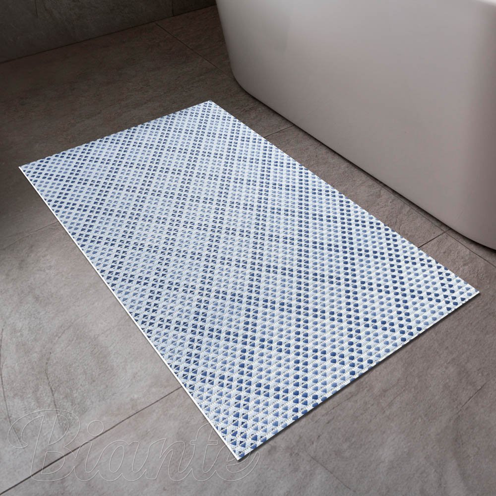 Koupelnová pěnová rohož / předložka PRO-087 Drobná modrá mozaika - metráž šířka 65 cm - detail 1 - Biante.cz