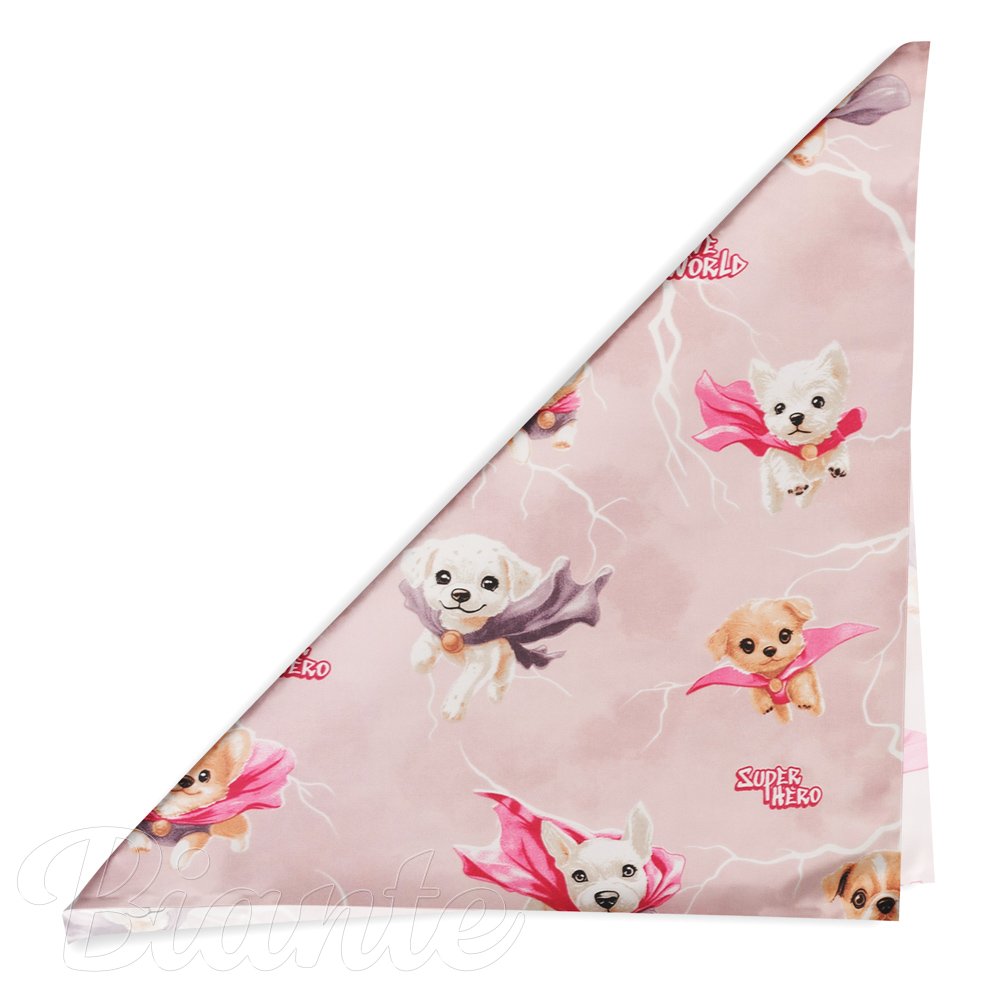 Dětský bavlněný šátek Sandra SA-650 Psí superhrdinové na starorůžovém - detail 1 - Biante.cz