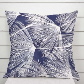 Bavlněný povlak na polštář Sandra SA-414 Bílé abstraktní chmýří na modrém - Biante.cz