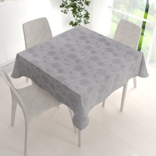 Teflonový čtvercový ubrus TF-083 Květované ornamenty na šedém - detail 1 - Biante.cz