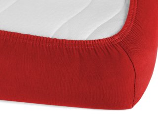 Jersey napínacie prestieradlo na vysoký matrac JR-007 Sýto červené - detail 1 - Biante.sk Jersey napínacie prestieradlo na vysoký matrac JR-007 Sýto červené - detail 1 - Biante.sk
