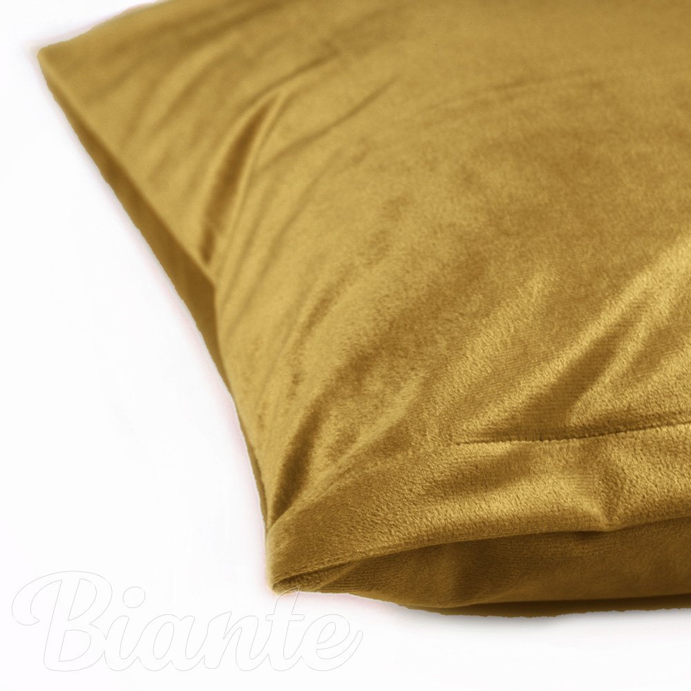Sametový povlak na polštář Velvet Premium SVP-009 Hořčicový - detail 2 - Biante.cz