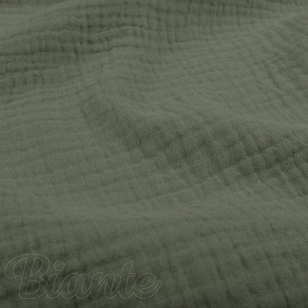 Mušelín dvojitá gázovina MSN-076 Zelená khaki - metráž šířka 140 cm - detail 1 - Biante.cz
