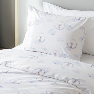 Dětské bavlněné ložní povlečení Sandra SA-579 Myšky mezi modrými obláčky - detail 1 - Biante.cz