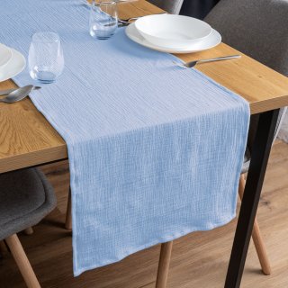 Mušelínový běhoun na stůl MSN-039 Nebesky modrý - Biante.cz Mušelínový běhoun na stůl MSN-039 Nebesky modrý - Biante.cz