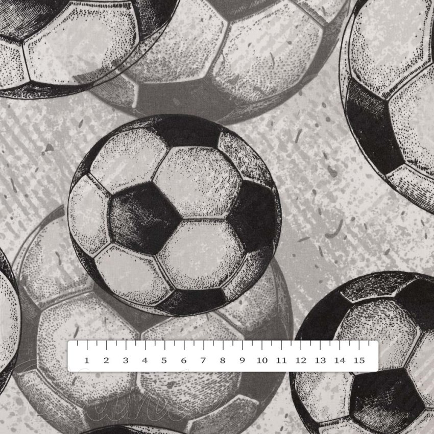Dětská bavlněná látka/plátno Sandra SA-776 Černo-šedé kopačáky - šířka 160 cm - detail 3 - Biante.cz