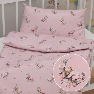 Detské bavlnené posteľné obliečky do postieľky Sandra SA-626 Spiace medvedíky na ružovom - Biante.sk Detské bavlnené posteľné obliečky do postieľky Sandra SA-626 Spiace medvedíky na ružovom - Biante.sk