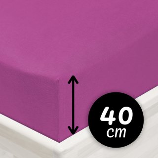 Jersey napínací prostěradlo na extra vysokou matraci JR-009 Šeříkové - Biante.cz