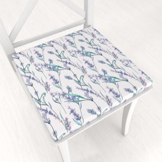 Teflónový štvorcový podsedák TF-088 Levandule na bielom - 38x38x3 cm - Biante.sk