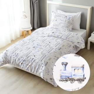 Dětské bavlněné ložní povlečení Sandra SA-690 Modré vláčky s letadýlky na bílém - Biante.cz Dětské bavlněné ložní povlečení Sandra SA-690 Modré vláčky s letadýlky na bílém - Biante.cz