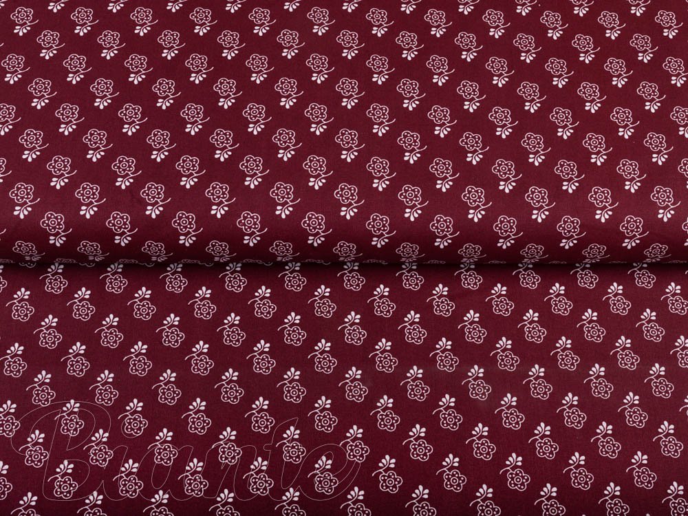 Bavlněná látka/plátno Sandra SA-356 Bílé květy na tmavě červeném - šířka 140 cm - detail 2 - Biante.cz Bavlněná látka/plátno Sandra SA-356 Bílé květy na tmavě červeném - šířka 140 cm - detail 2 - Biante.cz
