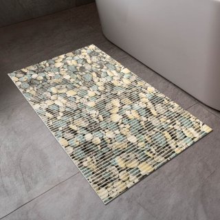 Kúpeľňová penová rohož / predložka PRO-059 Žlto-modré riečne kamene - metráž šírka 65 cm - detail 1 - Biante.sk Kúpeľňová penová rohož / predložka PRO-059 Žlto-modré riečne kamene - metráž šírka 65 cm - detail 1 - Biante.sk