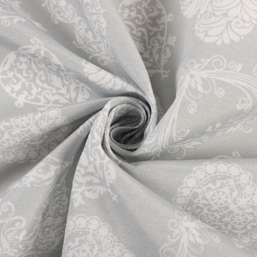Dekorační látka PML-071 Srdce s ornamenty na šedém - šířka 150 cm - detail 2 - Biante.cz