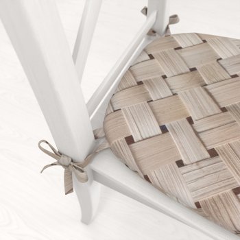 Oblý podsedák Terra TRA-002 Béžový pletený vzor - 39x37x3 cm - detail 1 - Biante.cz Oblý podsedák Terra TRA-002 Béžový pletený vzor - 39x37x3 cm - detail 1 - Biante.cz