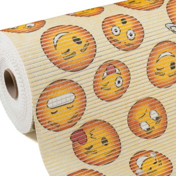 Kúpeľňová penová rohož / predložka PRO-053 Veselé smajlíky na krémovom - metráž šírka 65 cm - Biante.sk