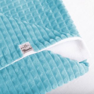 Detská obojstranná deka Minky kocky/Polar MKK-006 Svetlo modrá - detail 1 - Biante.sk