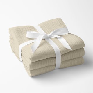 Mušelínová utěrka Nature MSN-080 Krémová - sada 3 ks - Biante.cz