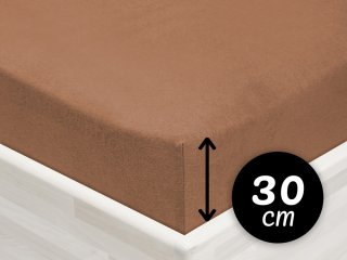 Jersey napínacie prestieradlo na vysoký matrac JR-023 Orieškovo hnedé - Biante.sk Jersey napínacie prestieradlo na vysoký matrac JR-023 Orieškovo hnedé - Biante.sk