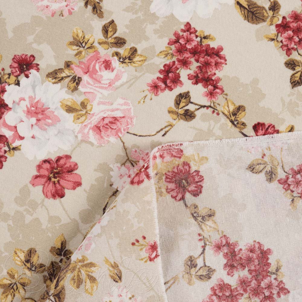 Dekorační látka Leona LN-167 Plané růže na béžovém - šířka 140 cm a 280 cm - detail 3 - Biante.cz