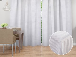 Dekorační závěs na míru Monako PM-124 Pruhovaná šachovnice bílá - Biante.cz Dekorační závěs na míru Monako PM-124 Pruhovaná šachovnice bílá - Biante.cz