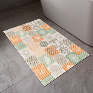Kúpeľňová penová rohož / predložka PRO-038 Zeleno-oranžové dlaždice - metráž šírka 65 cm - detail 1 - Biante.sk Kúpeľňová penová rohož / predložka PRO-038 Zeleno-oranžové dlaždice - metráž šírka 65 cm - detail 1 - Biante.sk