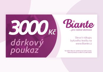 Tištěný dárkový poukaz Biante v hodnotě 3 000 Kč