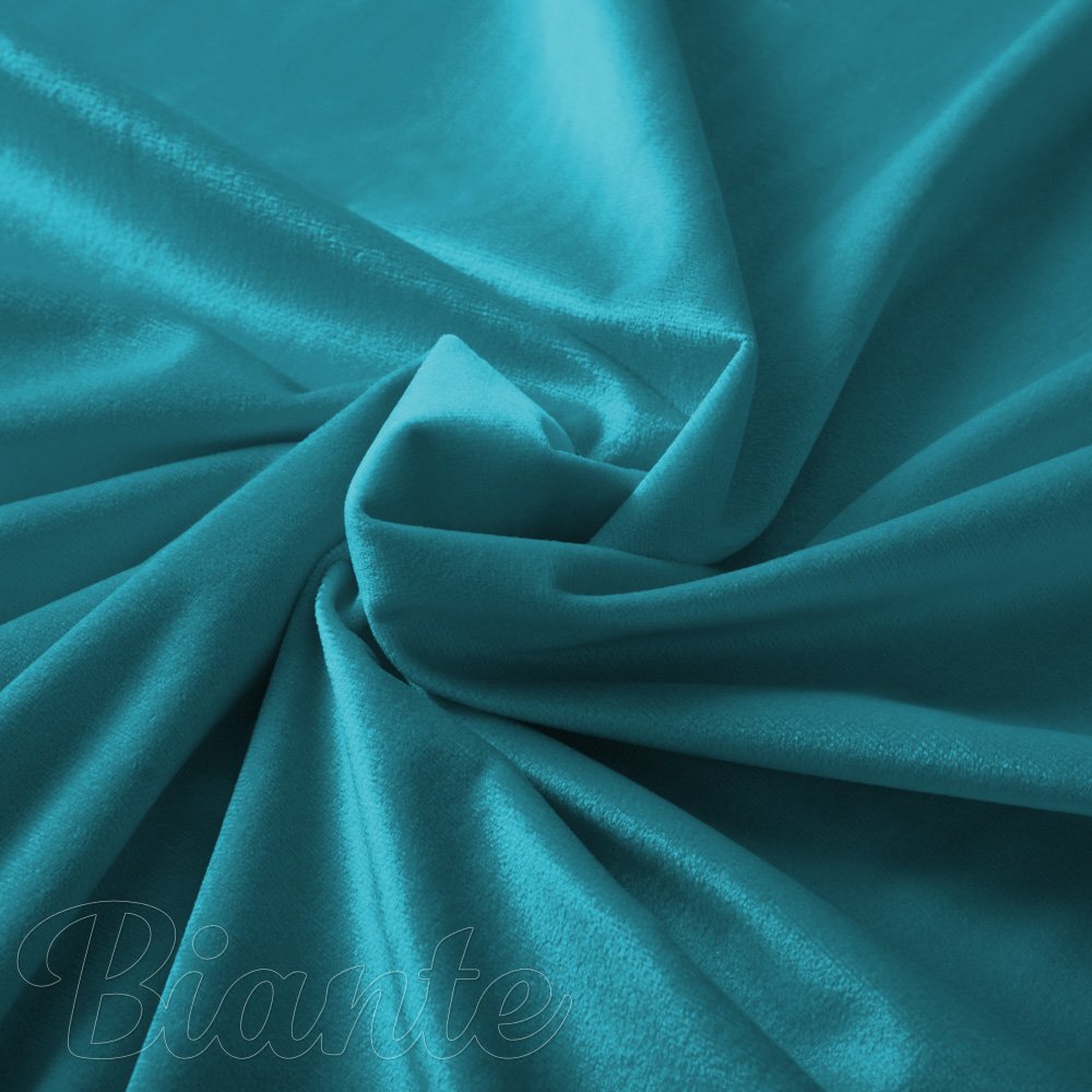 Zamatová látka Velvet Prémium SVP-035 Tyrkysovo modrá - šírka 280 cm - detail 1 - Biante.sk