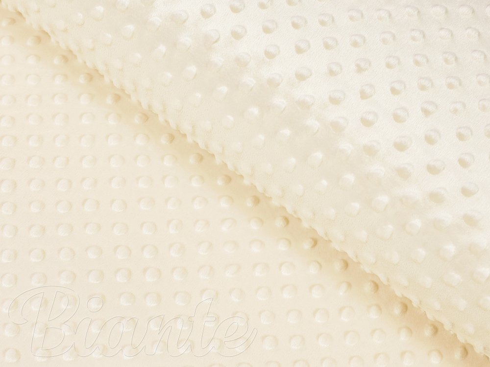 Dětská látka Minky 3D puntíky MKP-014 Krémová - šířka 150 cm - Biante.cz Dětská látka Minky 3D puntíky MKP-014 Krémová - šířka 150 cm - Biante.cz
