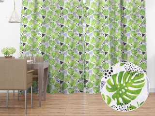 Bavlněný závěs Sandra SA-175 Zelené listy Monstera - Biante.cz Bavlněný závěs Sandra SA-175 Zelené listy Monstera - Biante.cz