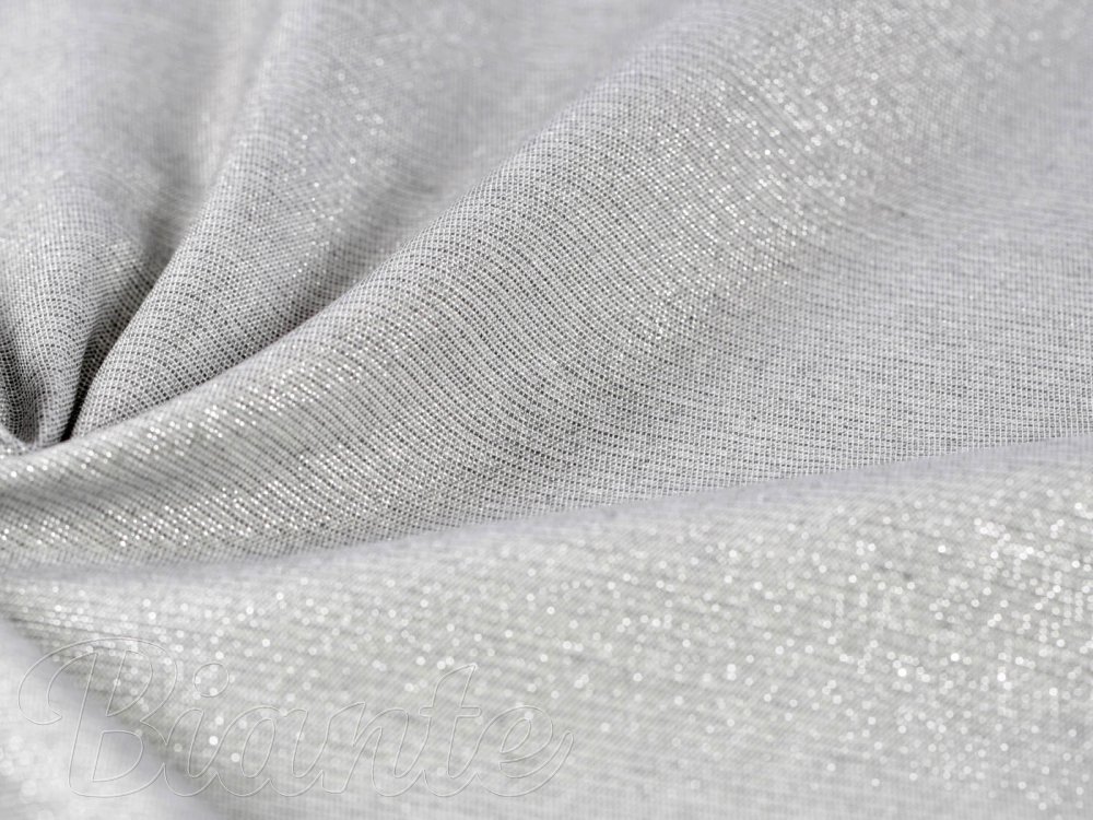 Vánoční dekorační jednobarevná látka Leona LN-069 Stříbrná třpytivá - šířka 140 cm - detail 7 - Biante.cz