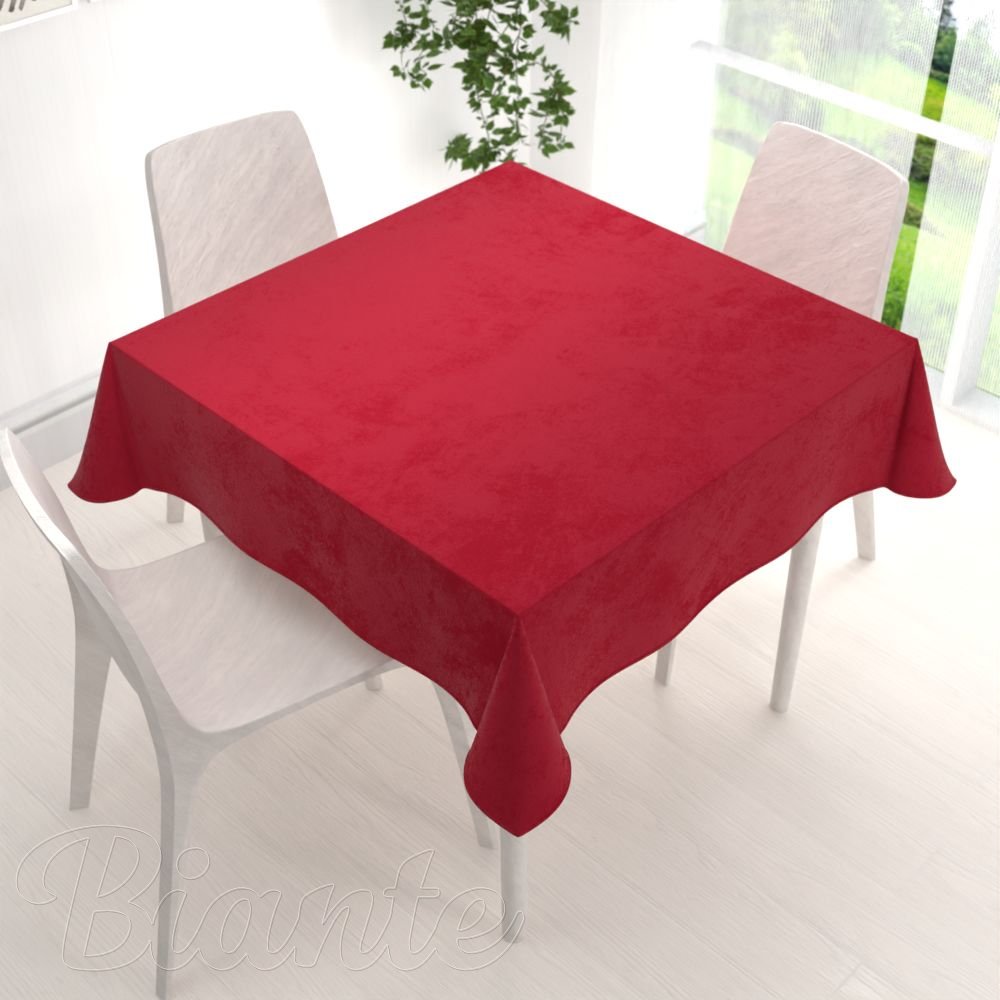 Velký sametový čtvercový ubrus Velvet Premium SVP-038 Sytě červený - detail 1 - Biante.cz