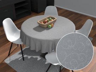 Teflónový okrúhly obrus TF-086 Ornamenty na sivom - Biante.sk Teflónový okrúhly obrus TF-086 Ornamenty na sivom - Biante.sk