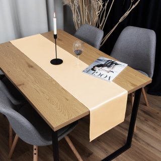 Saténový běhoun na stůl polyesterový Satén LUX-057 Béžový - detail 1 - Biante.cz Saténový běhoun na stůl polyesterový Satén LUX-057 Béžový - detail 1 - Biante.cz